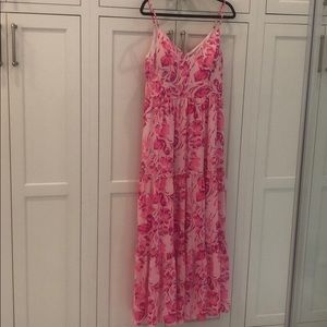 Pink Lilly Pulitzer maxi dress.